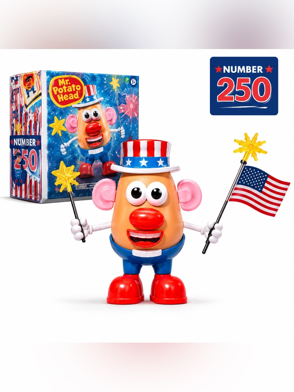 Patriotic Red, White & Blue Toy - Mr. Potato Head 250 Yrs America